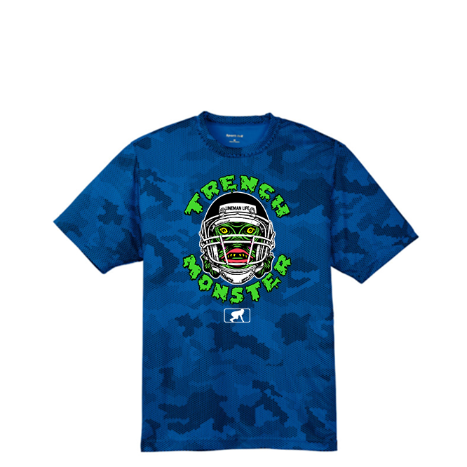 TRENCH MONSTER - Hex Camo Performance Tee