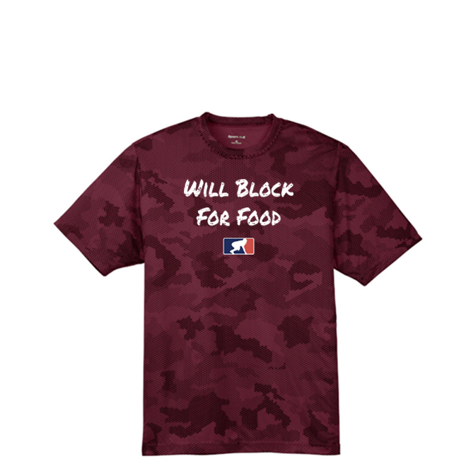 WILL BLOCK FOR FOOD - Hex Camo Performance Tee