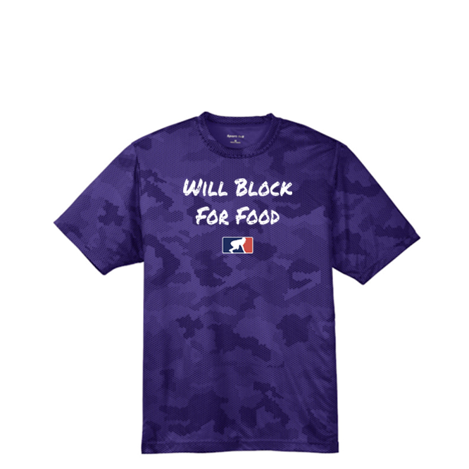 WILL BLOCK FOR FOOD - Hex Camo Performance Tee