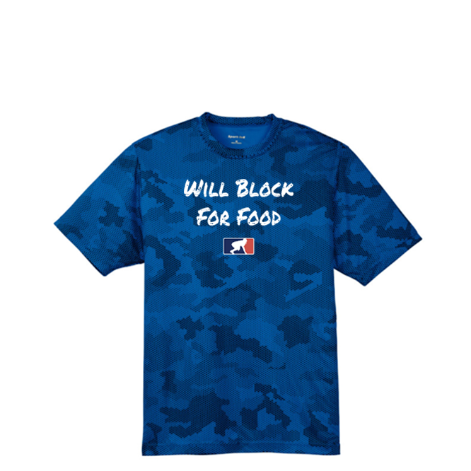 WILL BLOCK FOR FOOD - Hex Camo Performance Tee