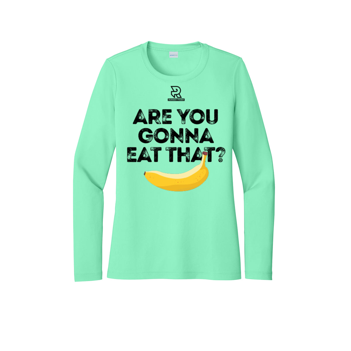 ARE YOU GONNA EAT THAT? (Black) - Womens Pro Long Sleeve Performance Tee