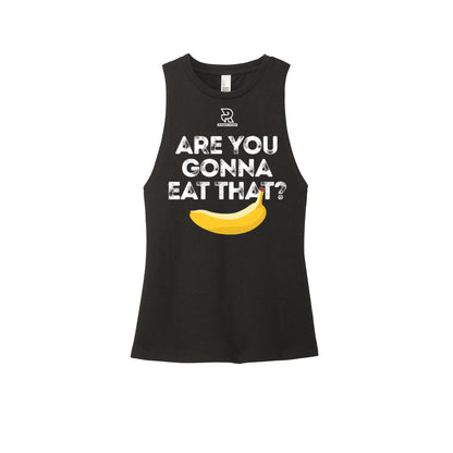 ARE YOU GONNA EAT THAT? (Black) - Womens Perfect Tri Muscle Tank