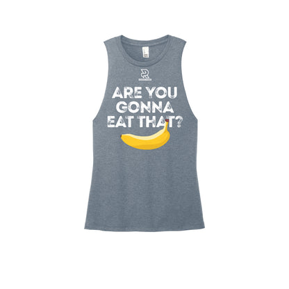 ARE YOU GONNA EAT THAT? (Black) - Womens Perfect Tri Muscle Tank