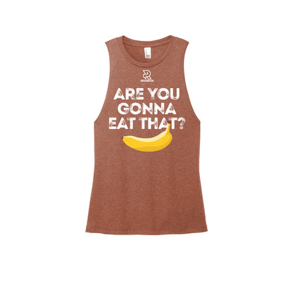 ARE YOU GONNA EAT THAT? (Black) - Womens Perfect Tri Muscle Tank