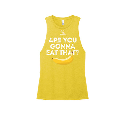ARE YOU GONNA EAT THAT? (Black) - Womens Perfect Tri Muscle Tank