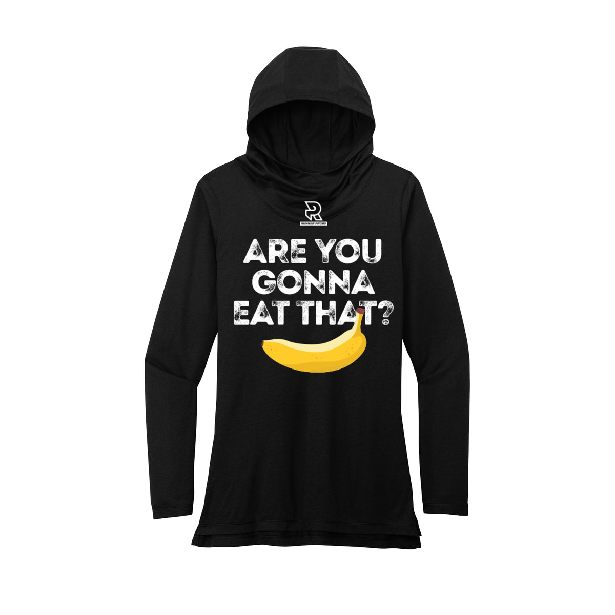 ARE YOU GONNA EAT THAT? (Black) - Womens Tri-Blend Long Sleeve Hoodie