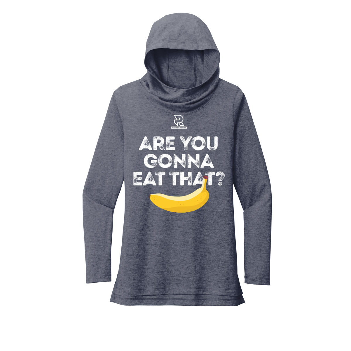 ARE YOU GONNA EAT THAT? (Black) - Womens Tri-Blend Long Sleeve Hoodie