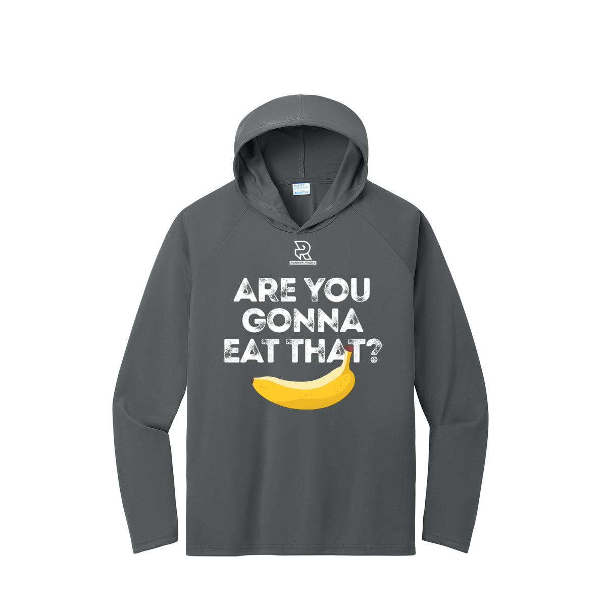 ARE YOU GONNA EAT THAT? (Black) - Long Sleeve Hooded Performance Tee