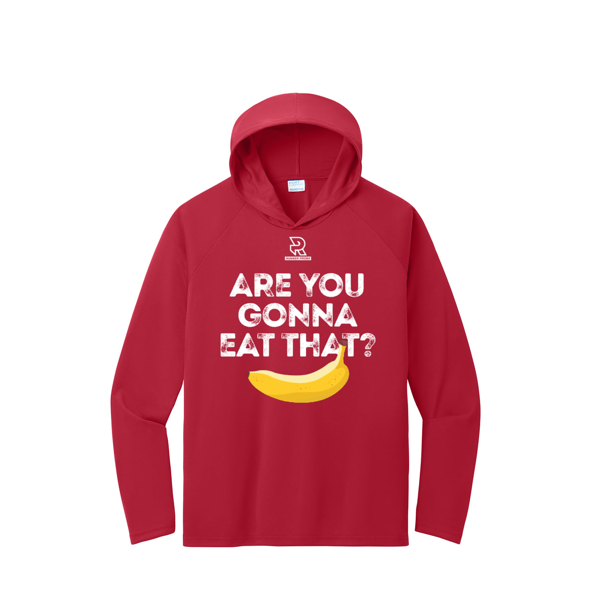 ARE YOU GONNA EAT THAT? (Black) - Long Sleeve Hooded Performance Tee