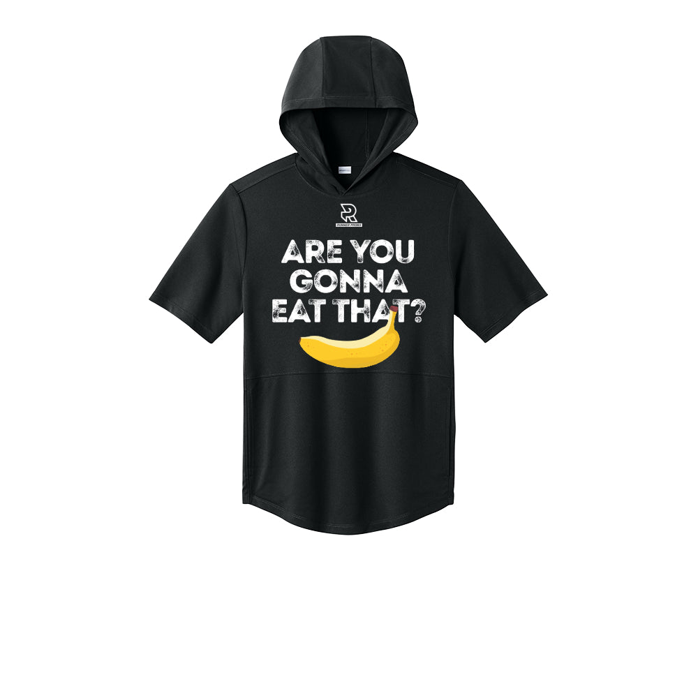 ARE YOU GONNA EAT THAT? (White) - Short Sleeve Performance Hoodie