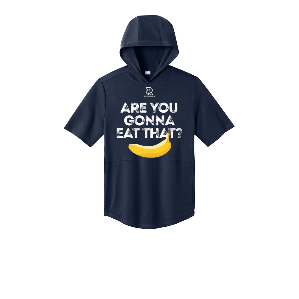 ARE YOU GONNA EAT THAT? (White) - Short Sleeve Performance Hoodie