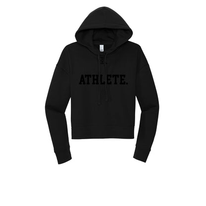 ATHLETE (Black) - Womens Fleece Hoodie