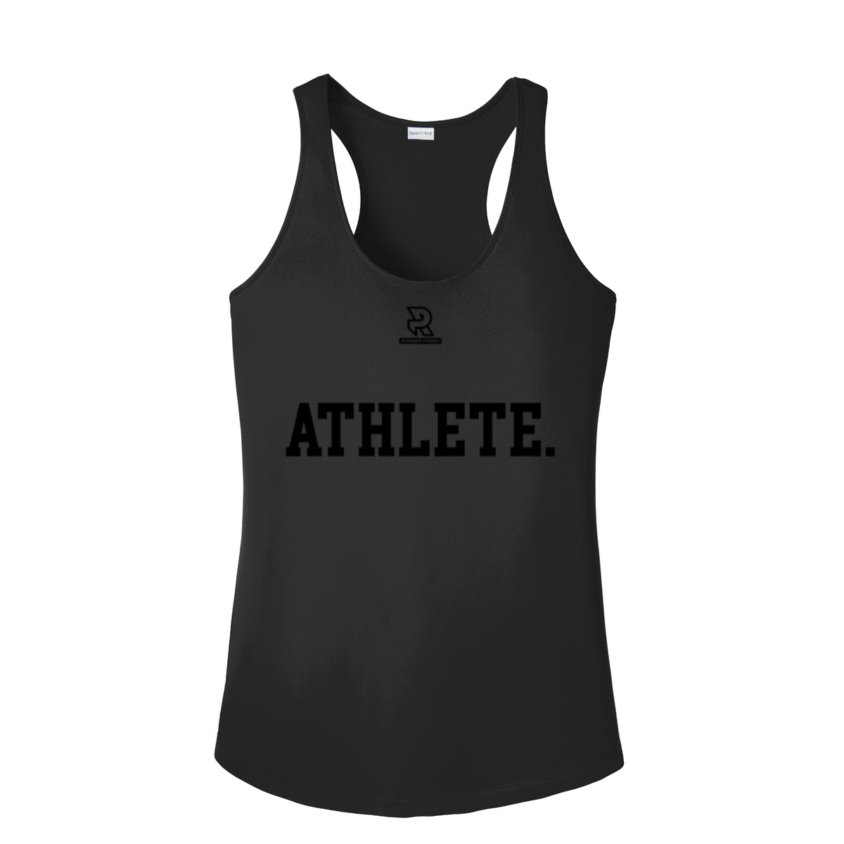 ATHLETE (Black) - Womens Competitor Racerback Tank