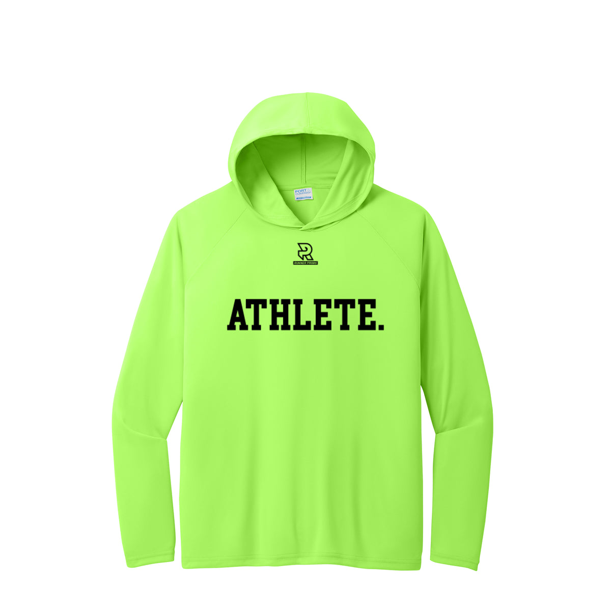 ATHLETE (Black) - Long Sleeve Hooded Performance Tee