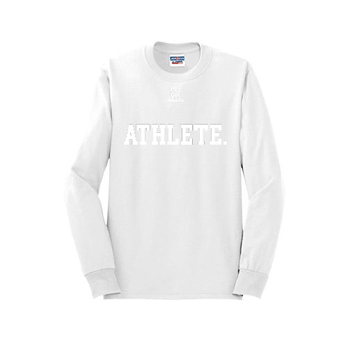 ATHLETE (White) - Long Sleeve 50/50 Tee
