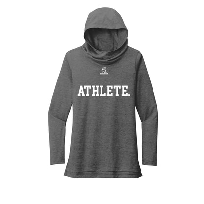 ATHLETE (White) - Womens Tri-Blend Long Sleeve Hoodie