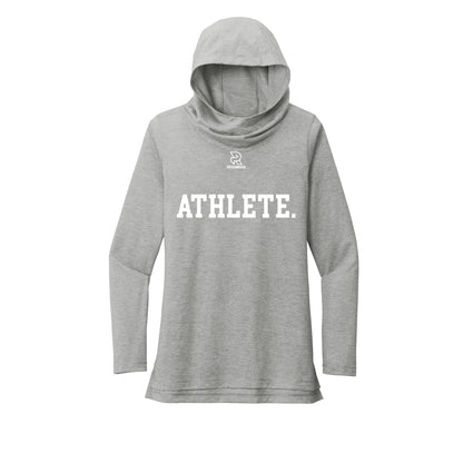 ATHLETE (White) - Womens Tri-Blend Long Sleeve Hoodie