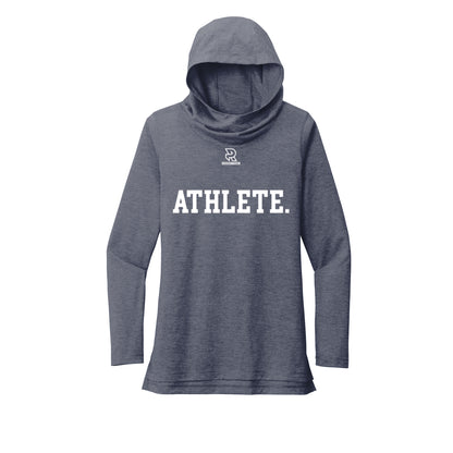 ATHLETE (White) - Womens Tri-Blend Long Sleeve Hoodie