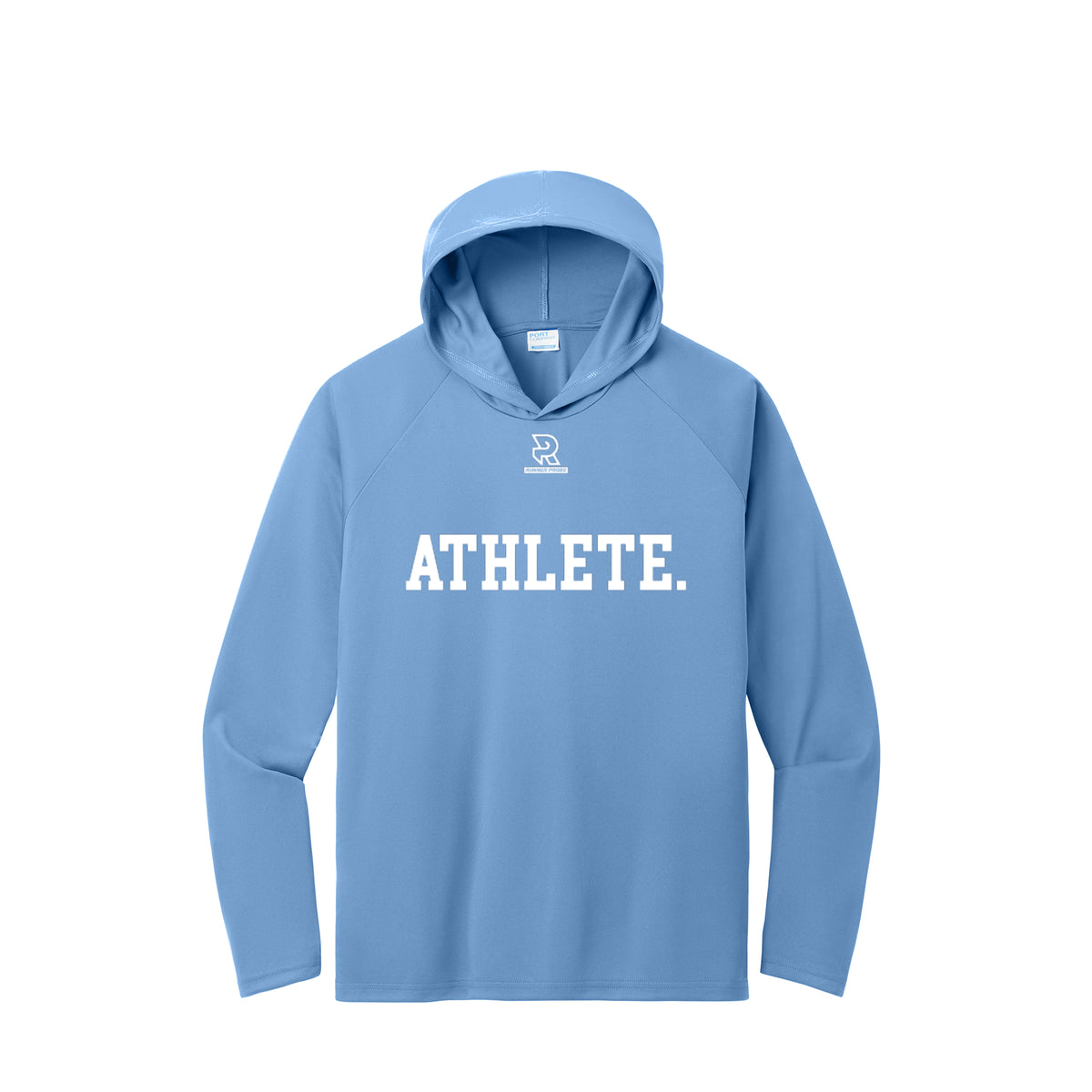 ATHLETE (White) - Long Sleeve Hooded Performance Tee