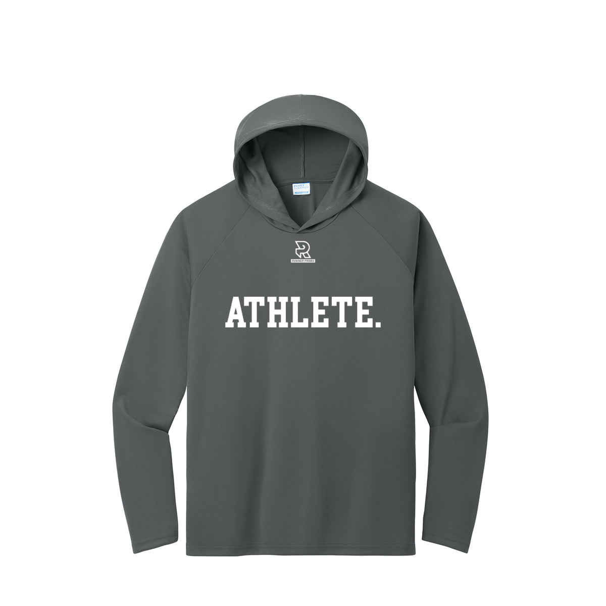 ATHLETE (White) - Long Sleeve Hooded Performance Tee