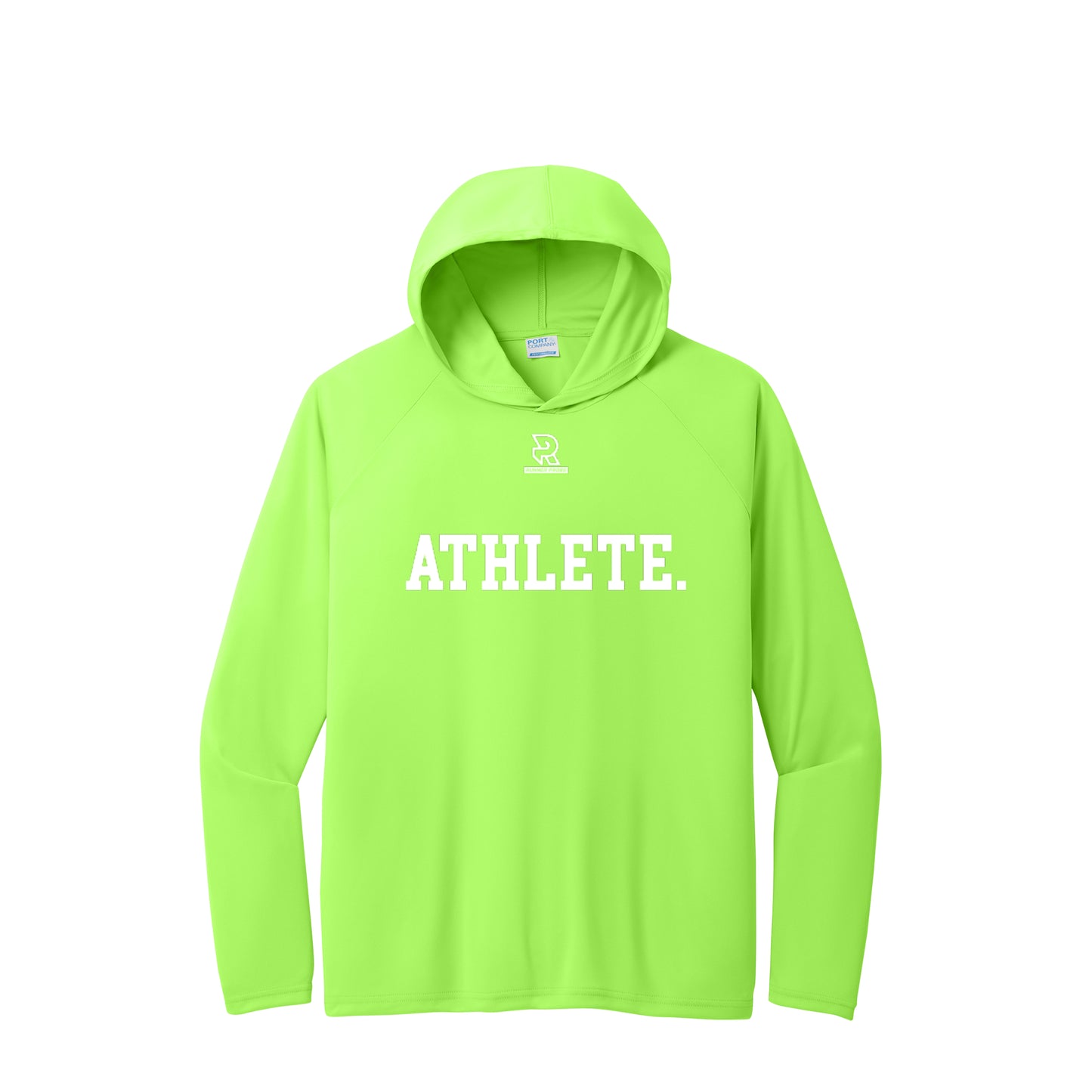 ATHLETE (White) - Long Sleeve Hooded Performance Tee