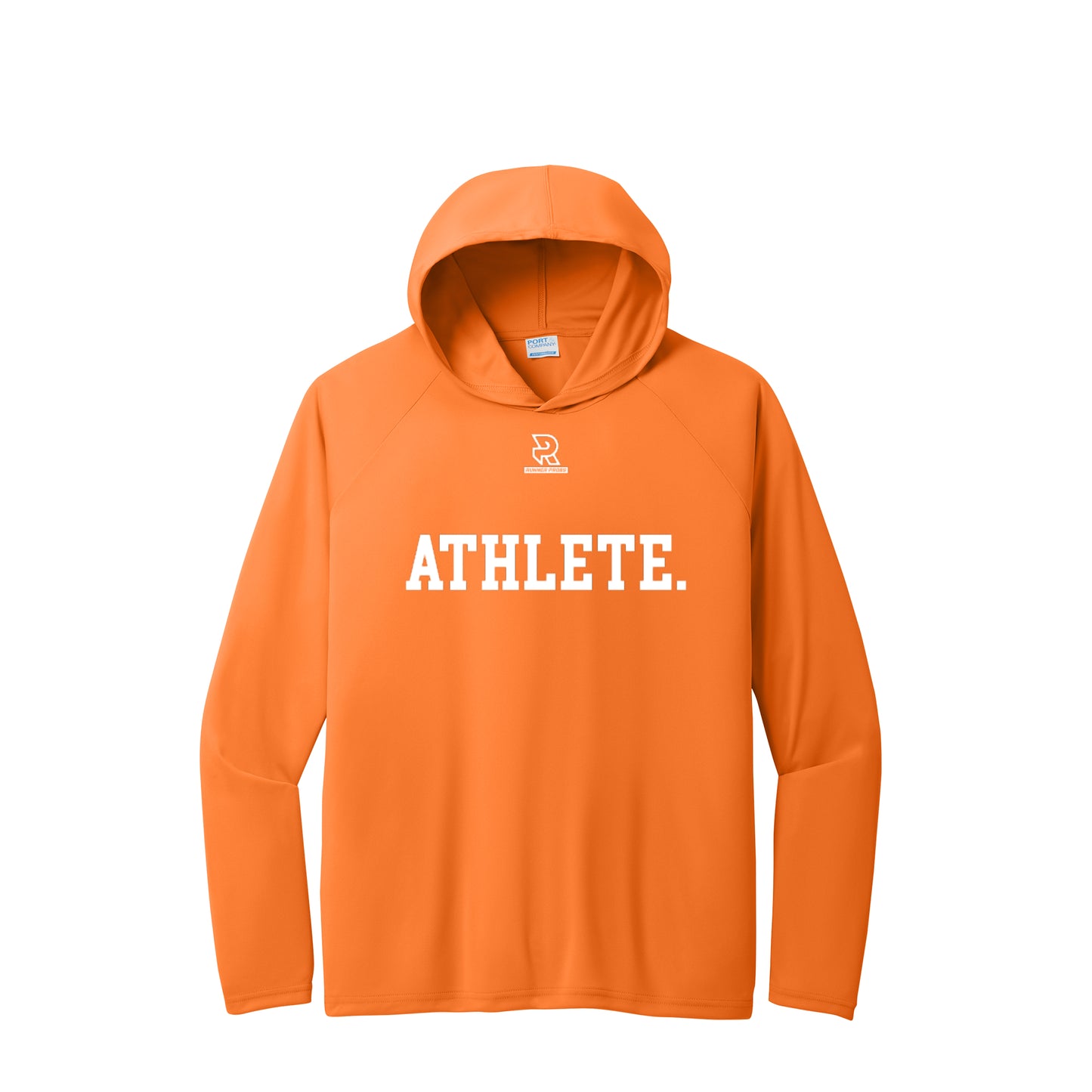 ATHLETE (White) - Long Sleeve Hooded Performance Tee