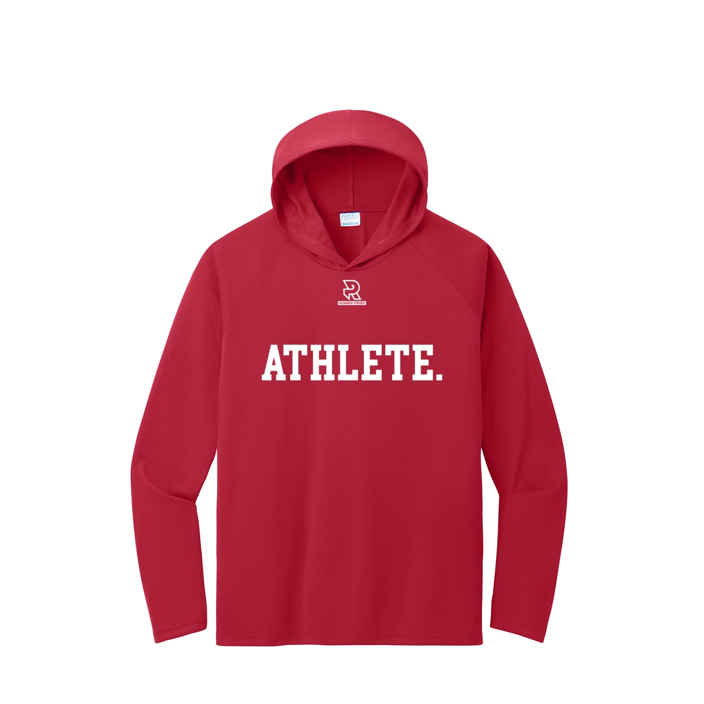 ATHLETE (White) - Long Sleeve Hooded Performance Tee
