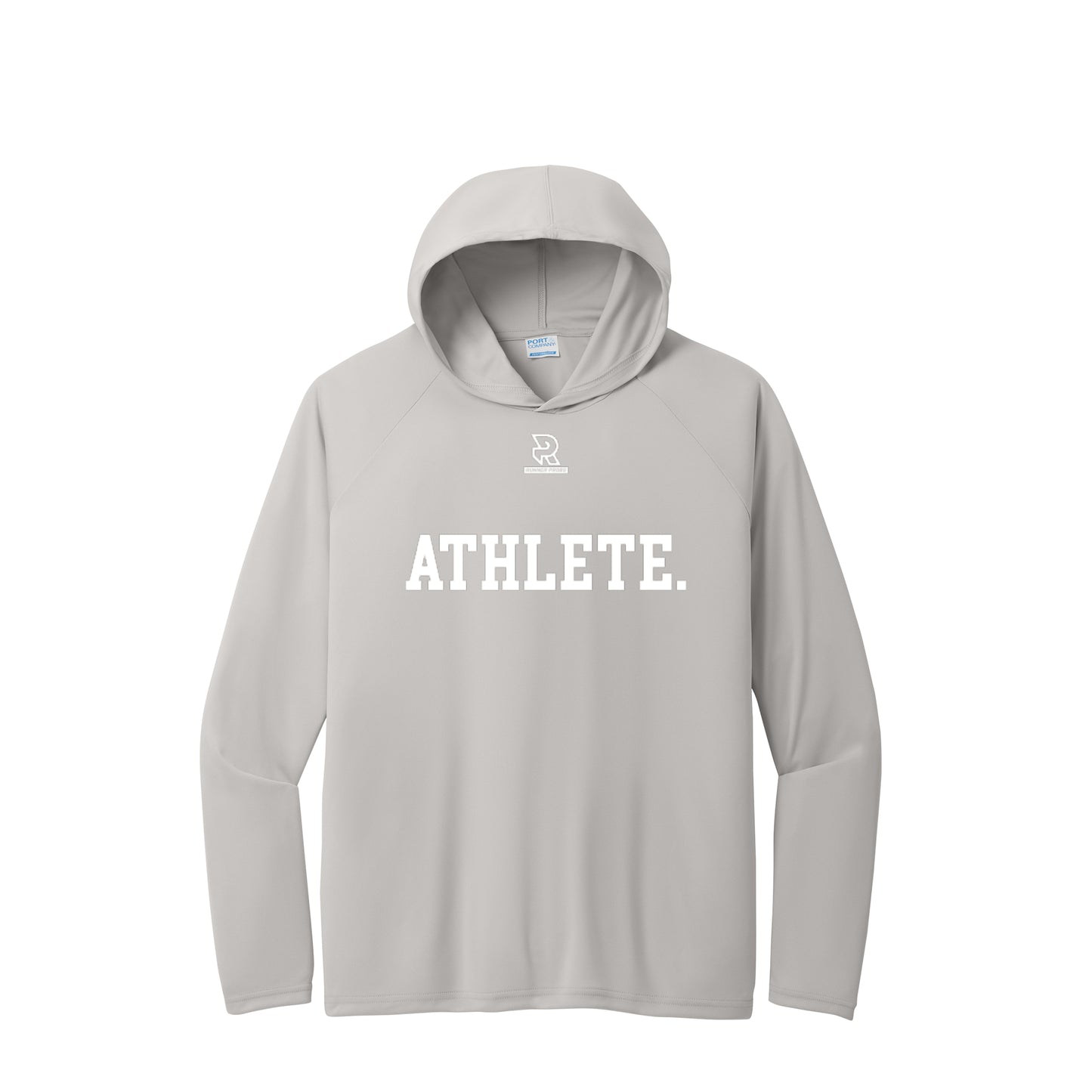 ATHLETE (White) - Long Sleeve Hooded Performance Tee