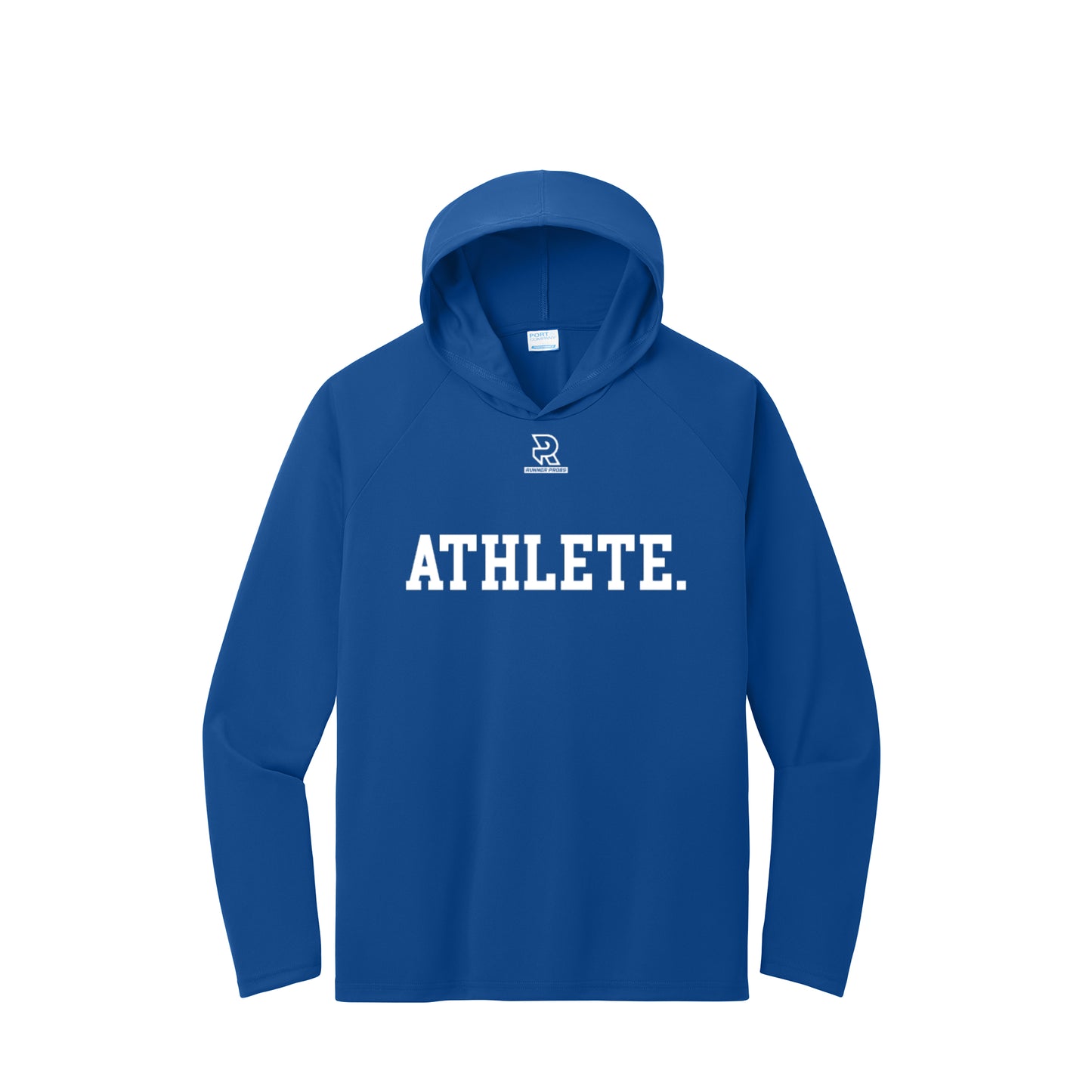 ATHLETE (White) - Long Sleeve Hooded Performance Tee