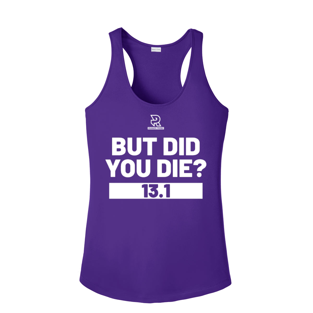 BUT DID YOU DIE? 13.1 (Black) - Womens Competitor Racerback Tank