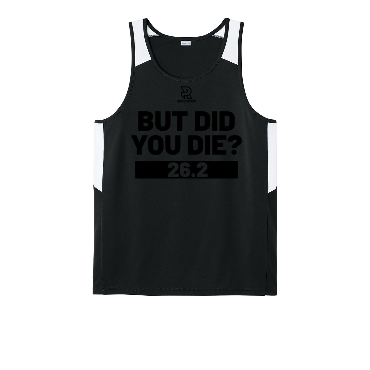 BUT DID YOU DIE? 26.2 (Black) - Mens Club Track Tank