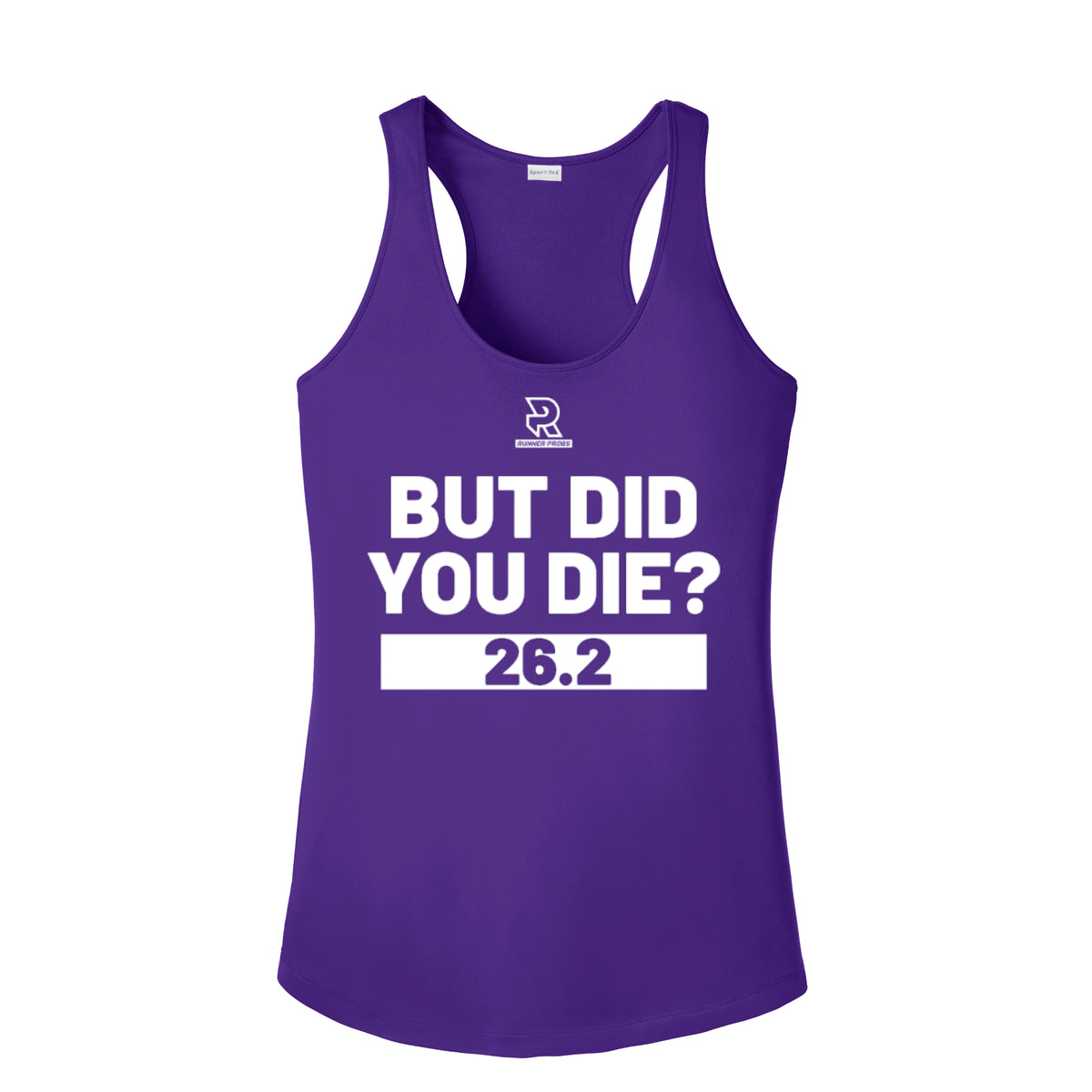 BUT DID YOU DIE? 26.2 (White) - Womens Competitor Racerback Tank