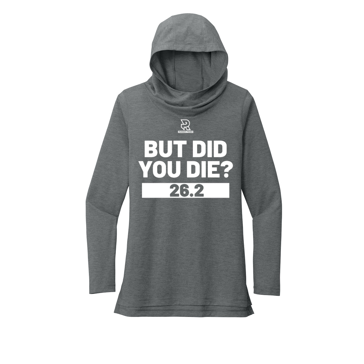 BUT DID YOU DIE? 26.2 (White) - Womens Tri-Blend Long Sleeve Hoodie