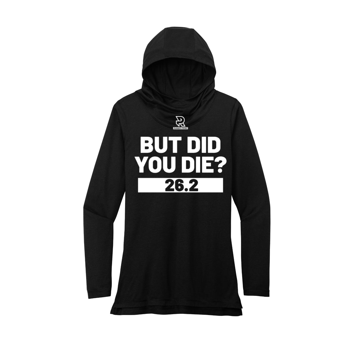 BUT DID YOU DIE? 26.2 (White) - Womens Tri-Blend Long Sleeve Hoodie