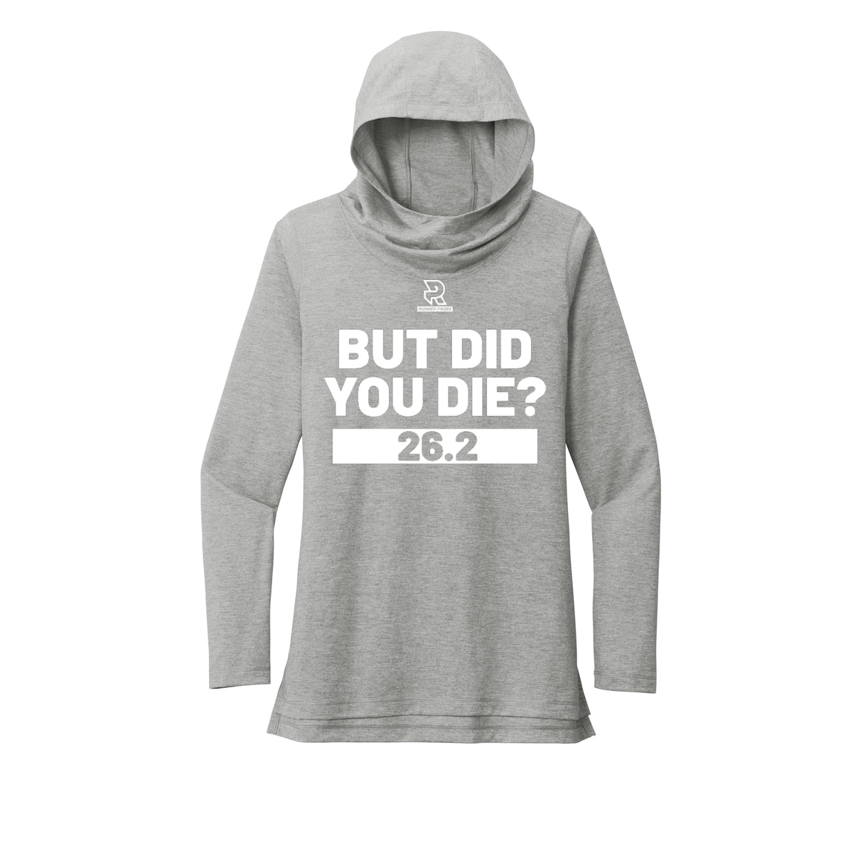 BUT DID YOU DIE? 26.2 (White) - Womens Tri-Blend Long Sleeve Hoodie