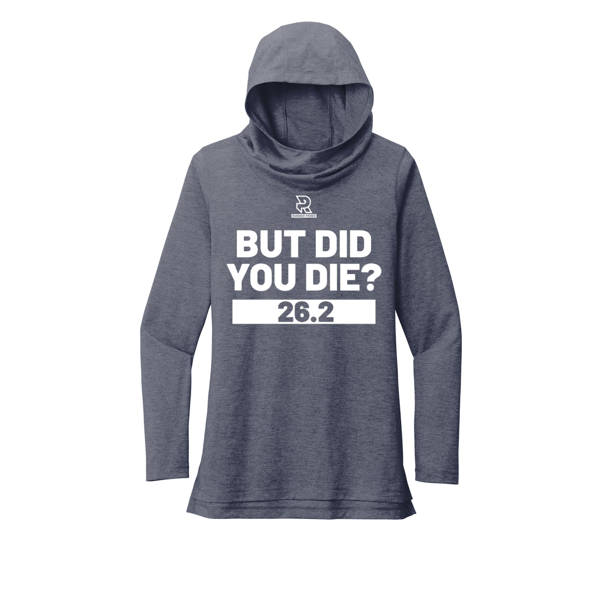 BUT DID YOU DIE? 26.2 (White) - Womens Tri-Blend Long Sleeve Hoodie