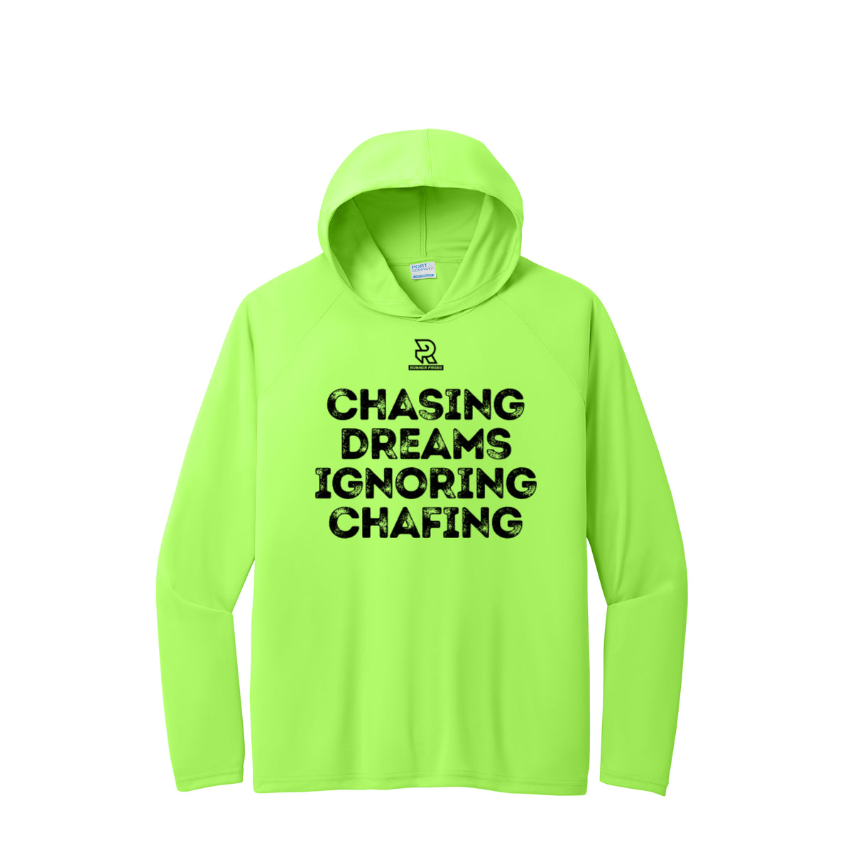 CHASING DREAMS (Black) - Long Sleeve Hooded Performance Tee