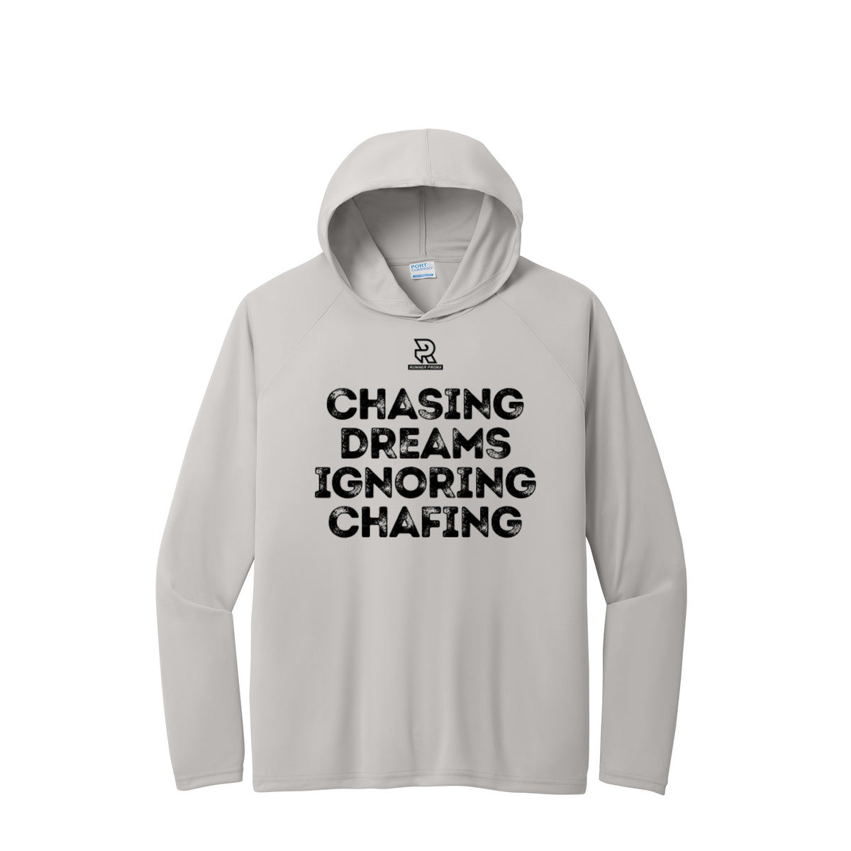 CHASING DREAMS (Black) - Long Sleeve Hooded Performance Tee