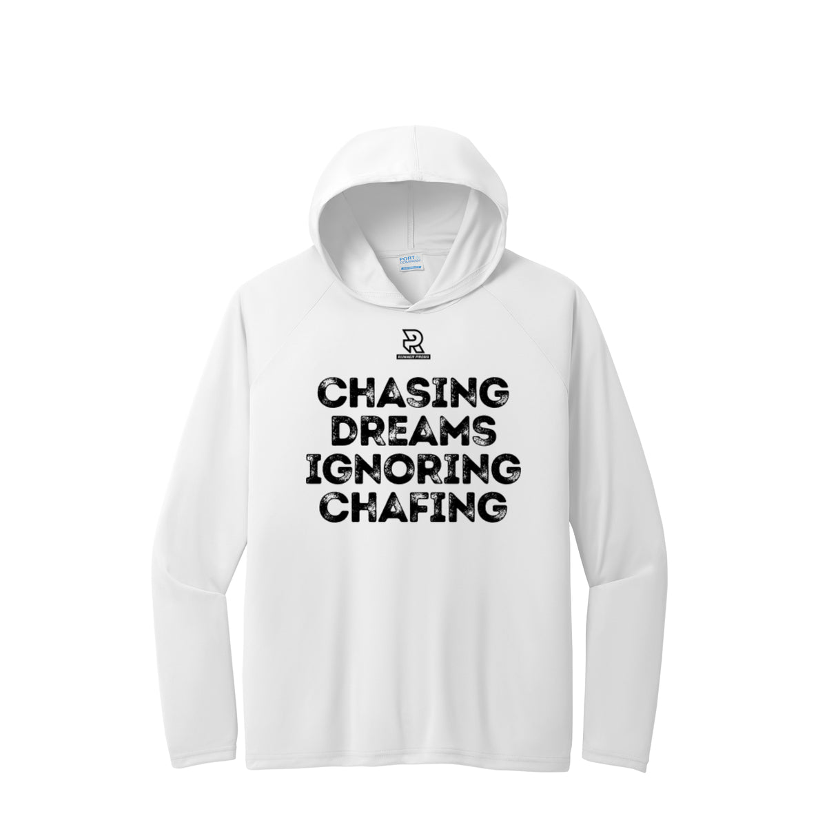 CHASING DREAMS (Black) - Long Sleeve Hooded Performance Tee