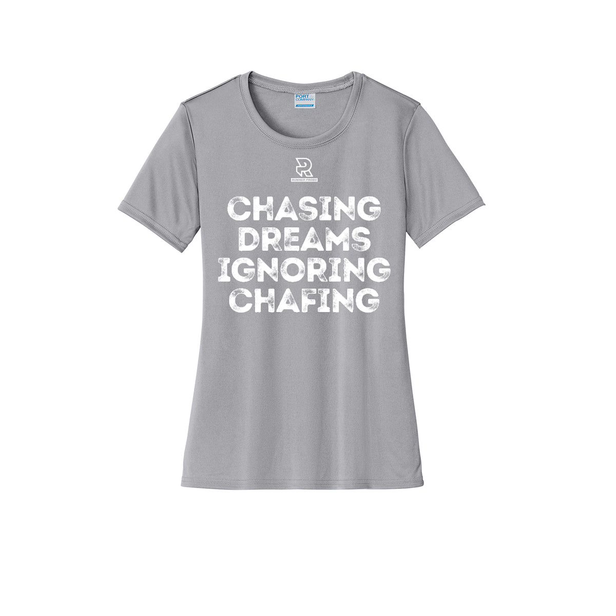 CHASING DREAMS (White) - Womens Short Sleeve Performance Tee