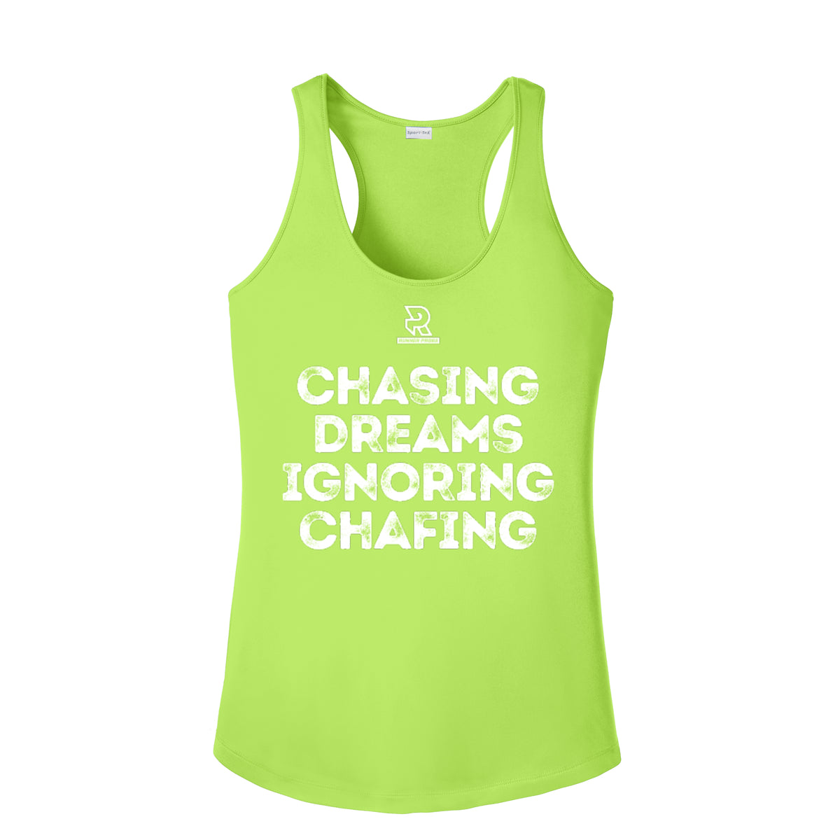 CHASING DREAMS (White) - Womens Competitor Racerback Tank