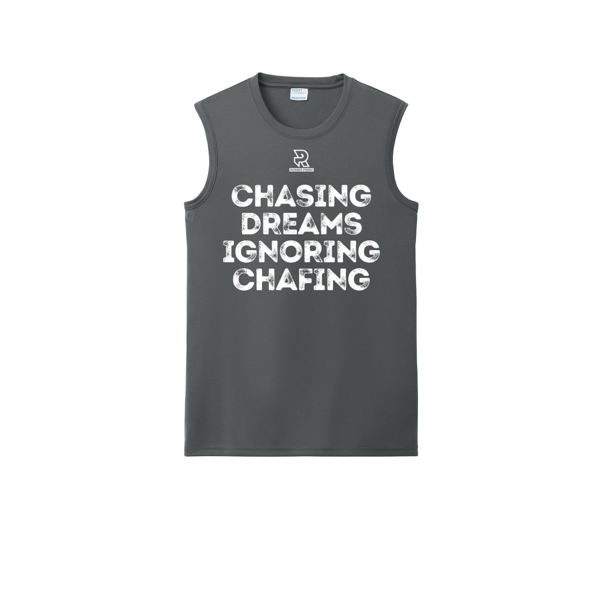 CHASING DREAMS (White) - Sleeveless Performance Tee