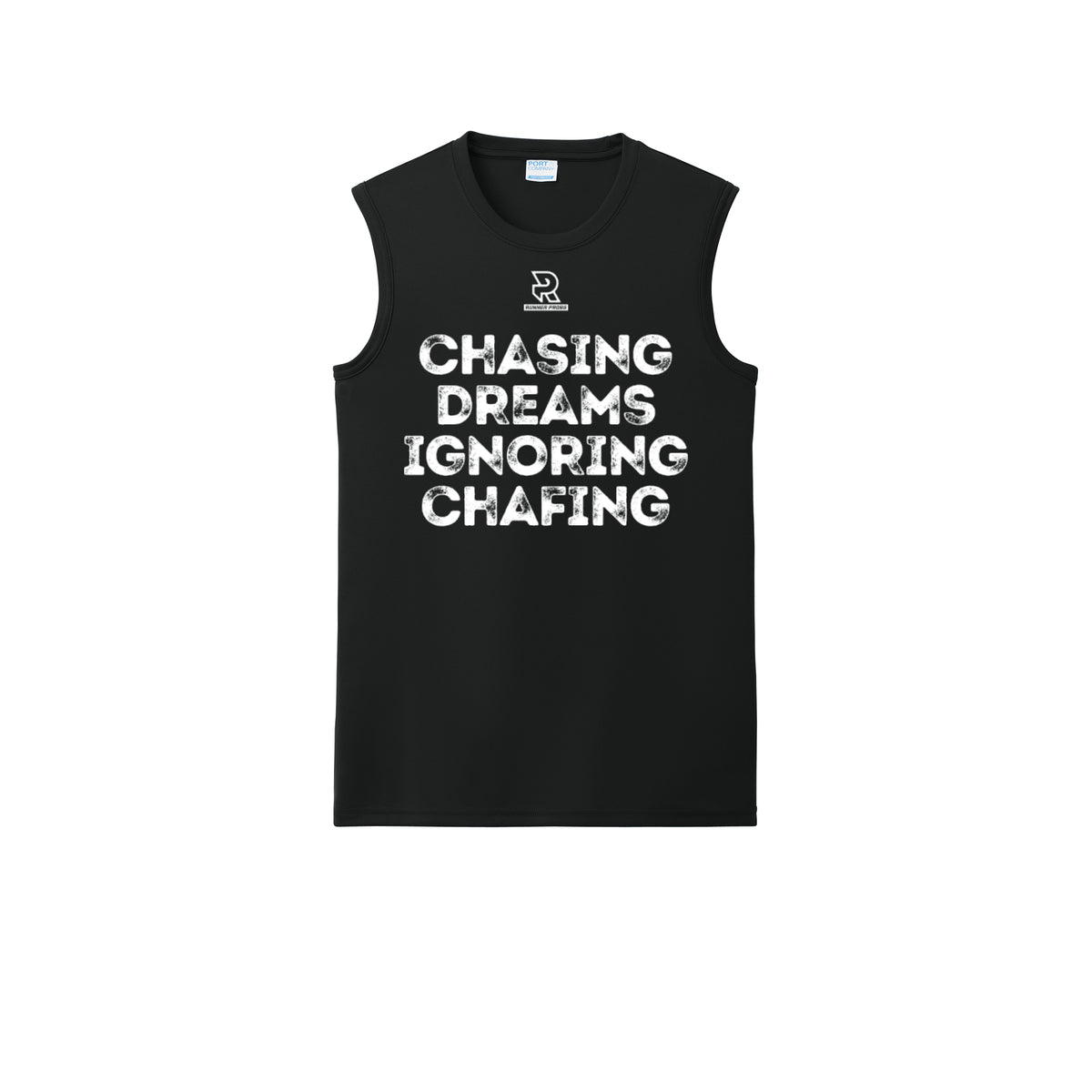 CHASING DREAMS (White) - Sleeveless Performance Tee