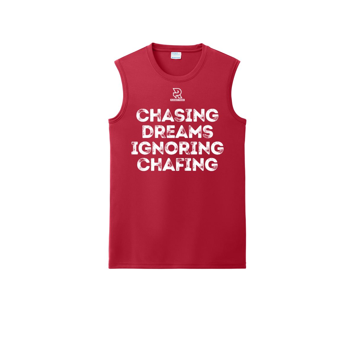 CHASING DREAMS (White) - Sleeveless Performance Tee