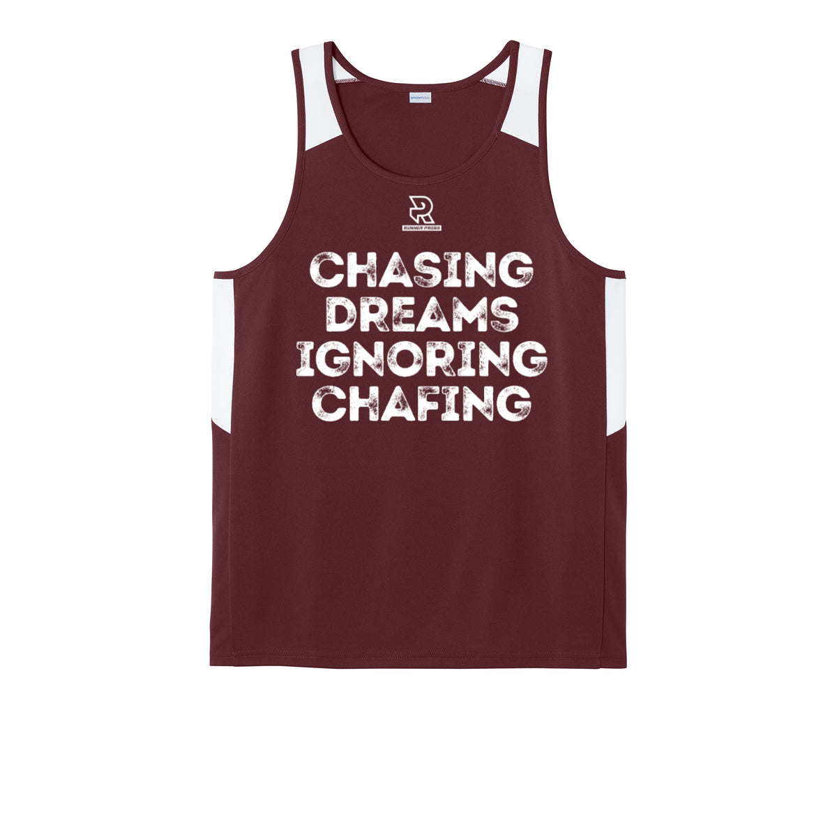 CHASING DREAMS (White) - Mens Club Track Tank