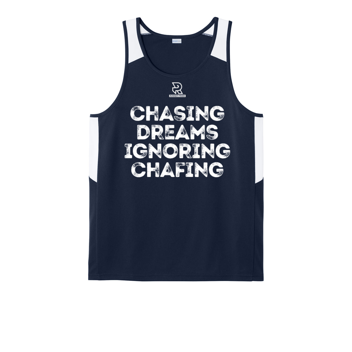 CHASING DREAMS (White) - Mens Club Track Tank