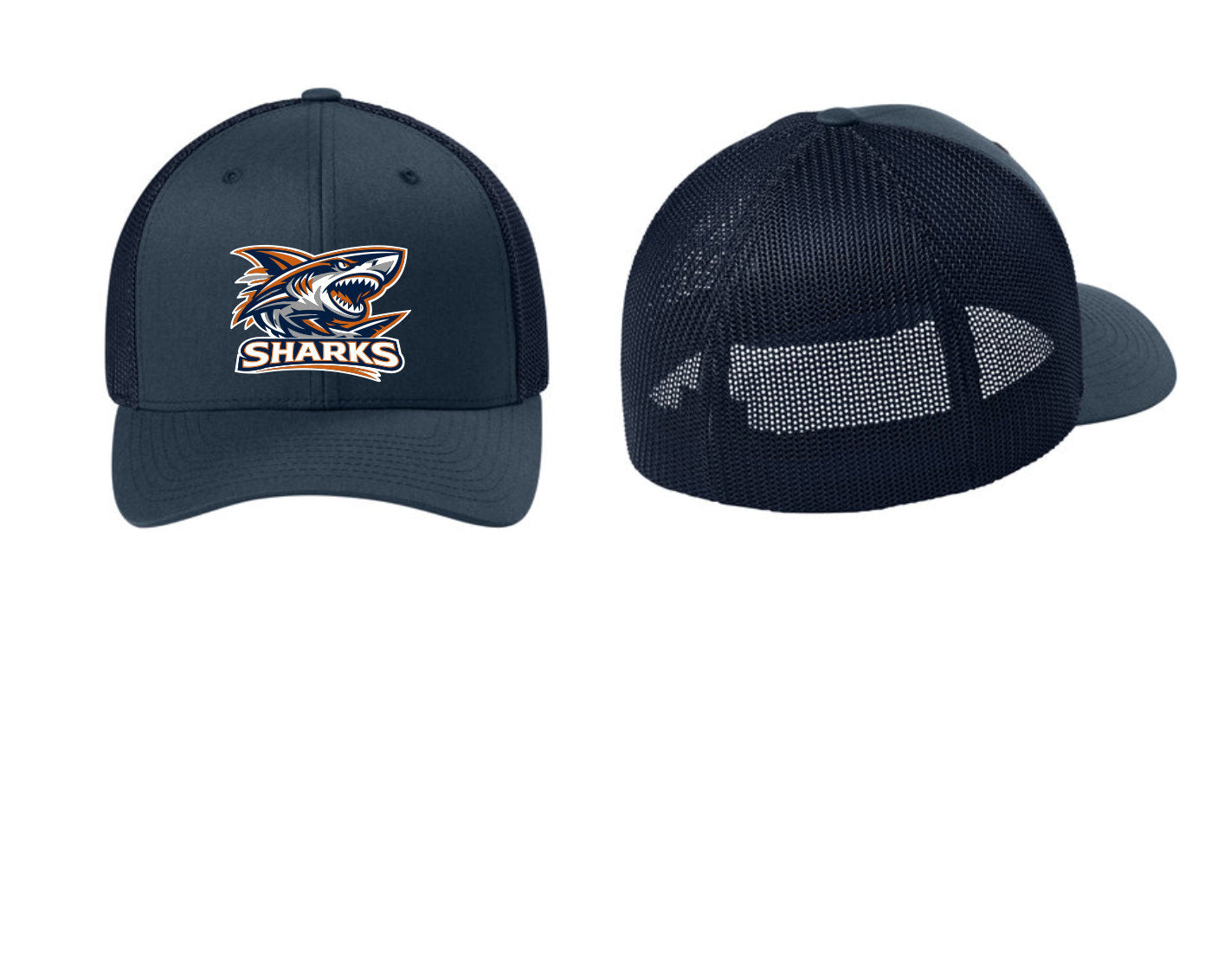 CLOVIS SHARKS - FlexFit Fitted Trucker Cap