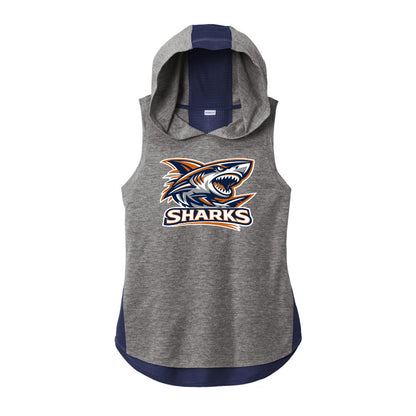 CLOVIS SHARKS - Womens TriBlend Draft Hoodie Tank