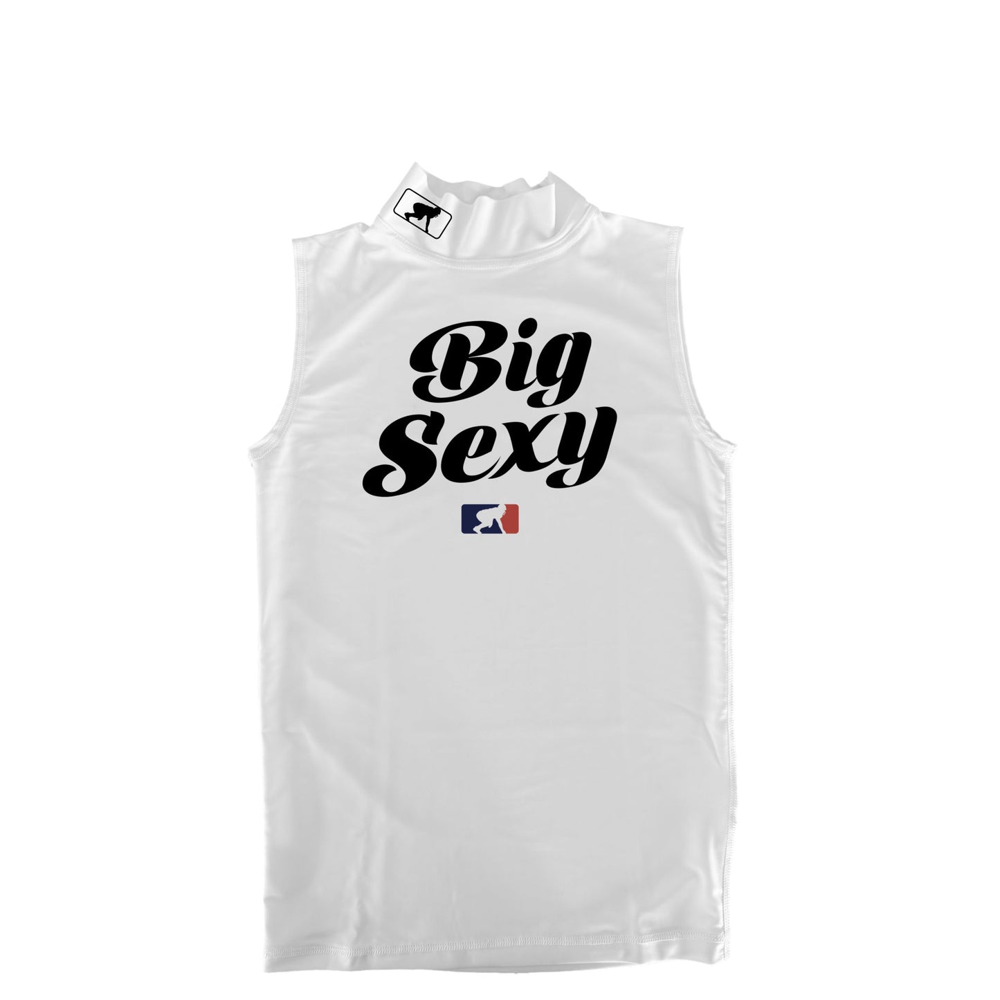 BIG SEXY (Black) - Mock Neck Sleeveless Compression Top