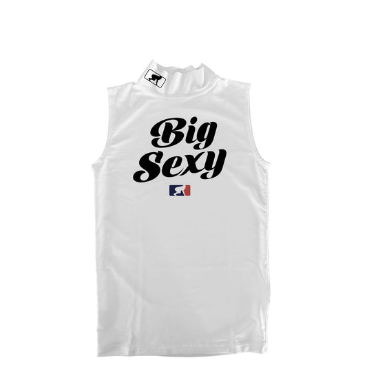 BIG SEXY (Black) - Mock Neck Sleeveless Compression Top
